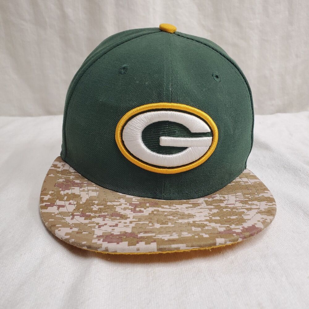 GREEN BAY PACKERS New Era Military Camo Adult Hat Cap Fitted Size 6 5/8